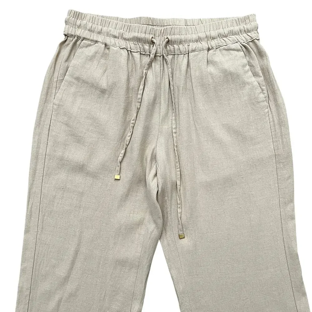 Love Tree Anthropologie Lined Blend Elastic Waist Tan Lounge Pull On Pants Large - Picture 2 of 8